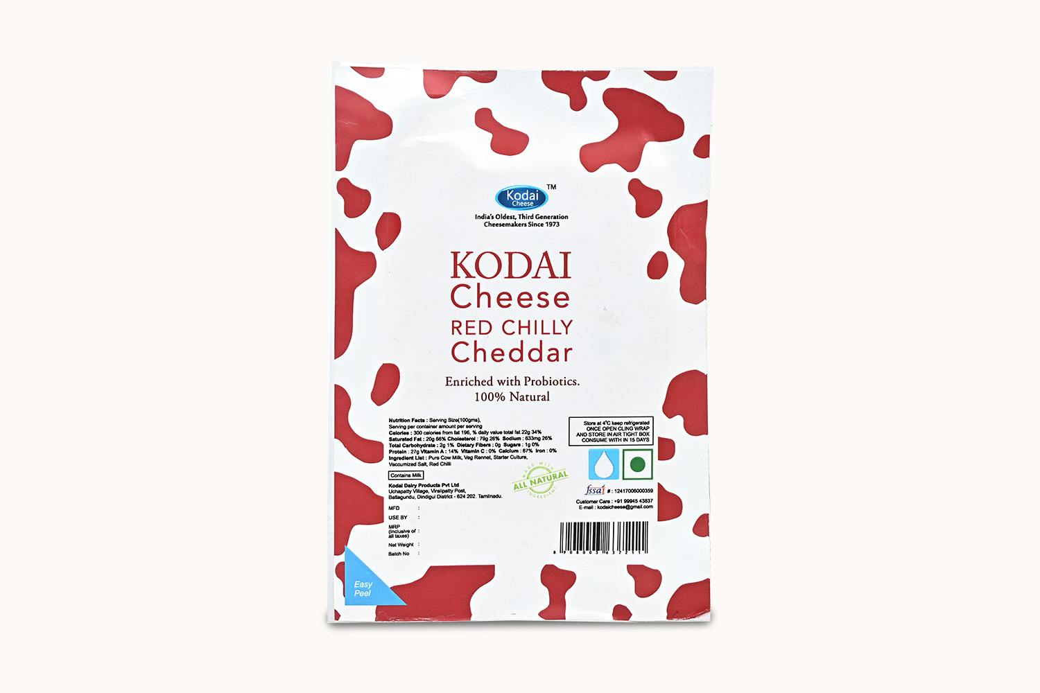 Kodai Cheese Cheddar Cheese Red Chilly