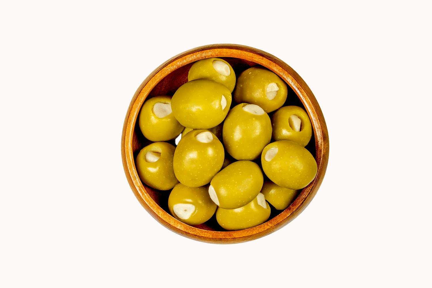 Green Olives Stuffed With Garlic Cloves