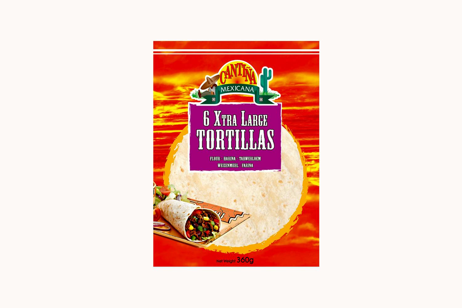 Cantina Mexicana Flour Tortillas 10 Inches (Extra-Large)