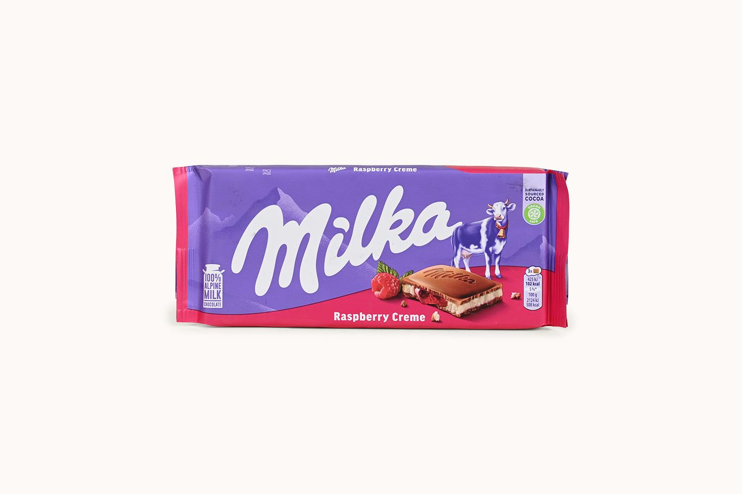 Milka Dark Milk Raspberry Chocolate