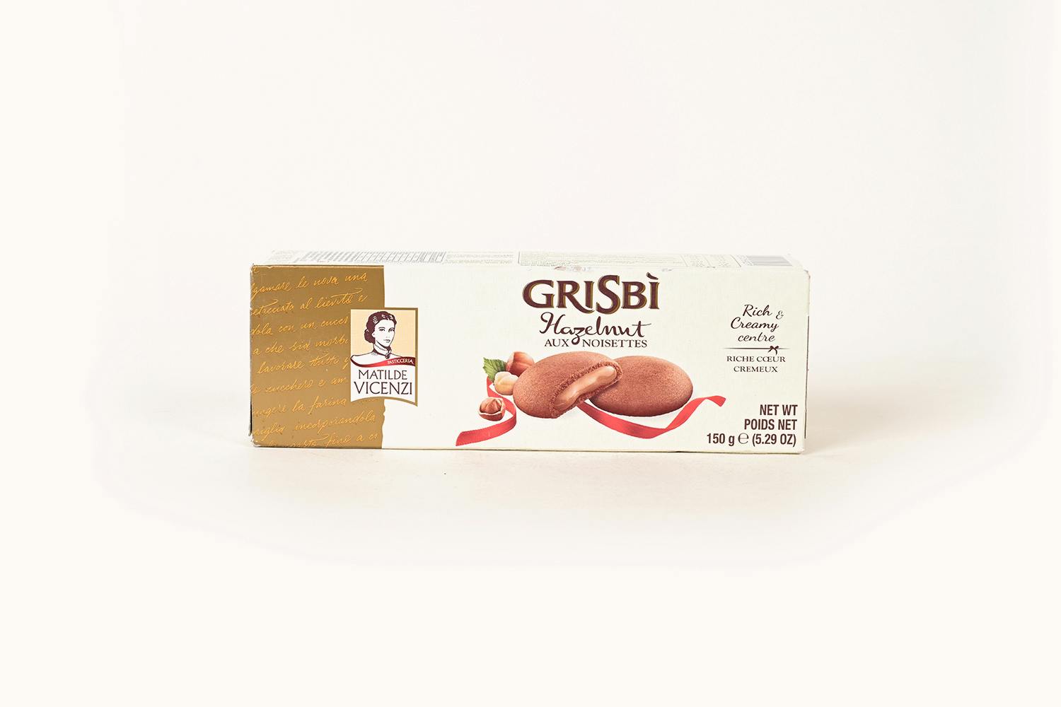 Vicenzi Grisbi Short Pastry Cookies Filled With Hazelnut Cream