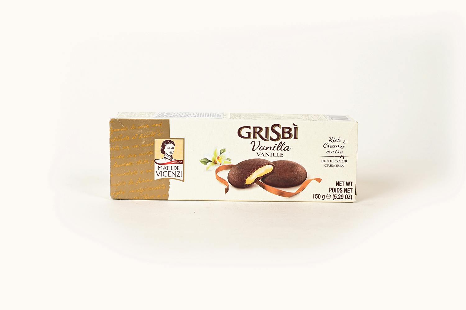 Vicenzi Grisbi Short Pastry Cookies Filled with Vanilla Cream